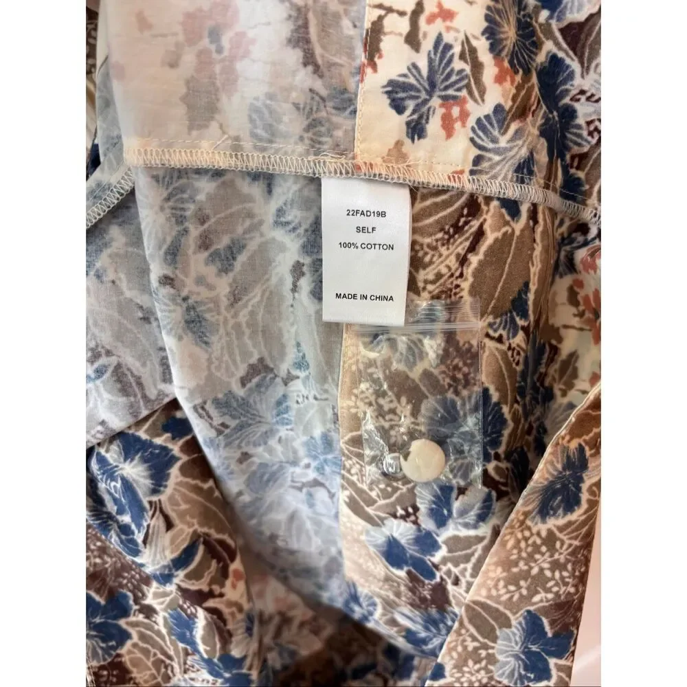 NWOT Hunter Bell Georgia Print Tiered Mini Dress XS Jungle Long Sleeve Resort ,